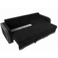 Угловой диван Марсель (велюр чёрный серый)  - Изображение 5
